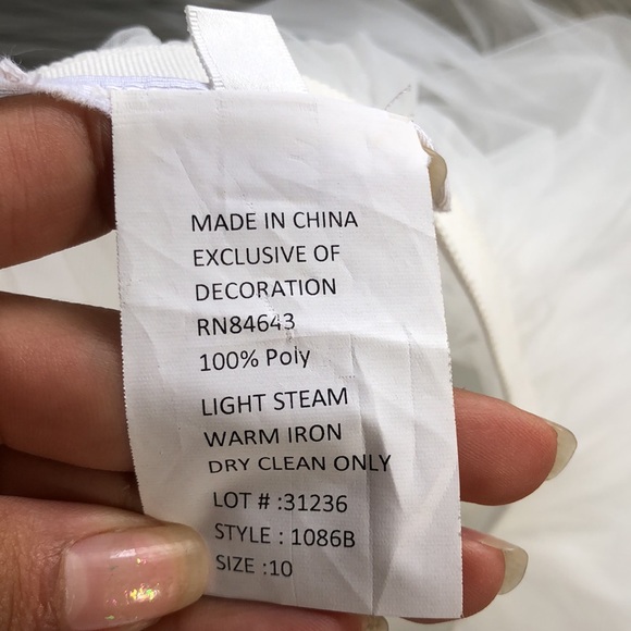 RARE WATTERS BRIDE TULLE BOW CLIP TRAIN SKIRT 10 - Picture 6 of 9